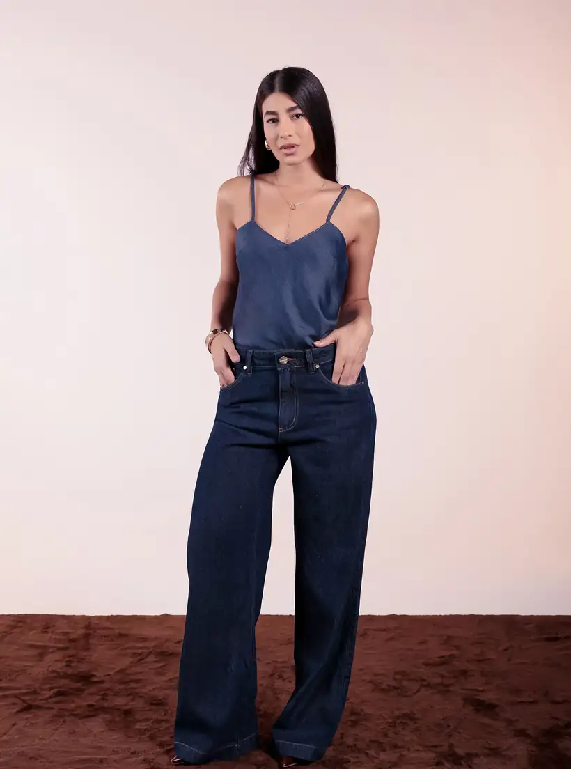 Camiseta Jeans Azul