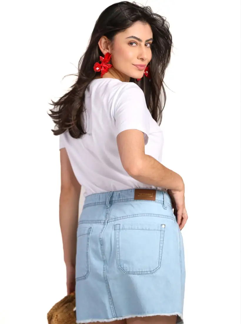 Saia Jeans Azul Claro